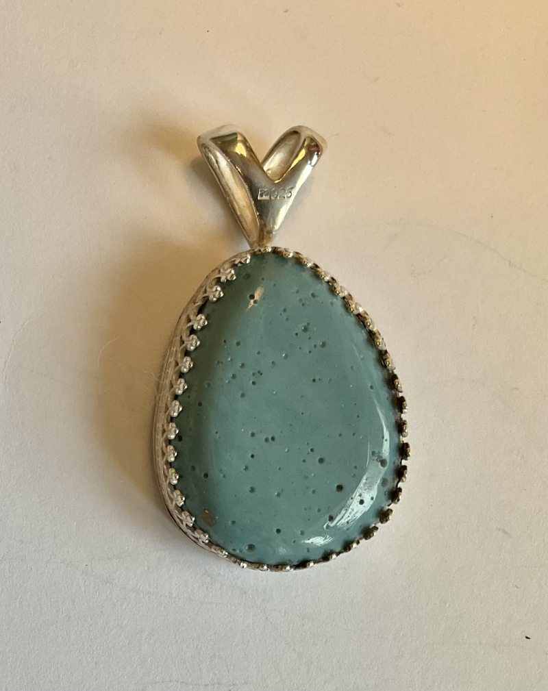 Leland Blue Pendant with Sterling Silver Frame